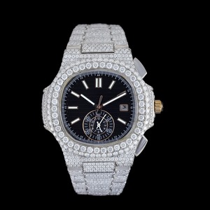 Collection pour hommes de luxe de qualité à l'exportation Montres à quartz cloutées de diamants naturels à la mode entièrement glacées disponibles au meilleur prix - Product Image 4