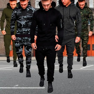 Chándal para hombre, conjunto de 2 piezas, sudadera de camuflaje, pantalones de chándal, conjunto de ropa deportiva para hombre, pantalones con capucha tácticos de primavera para Fitness - Product Image 3