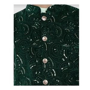 Tissu élégant de velours de broderie florale de haute sur demande pour faire des robes un tel tissu de robe de velours de Kurta - Product Image 1