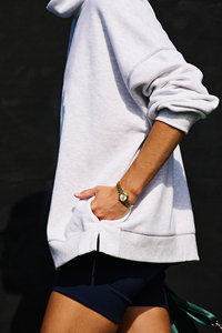 Sweat-shirt molletonné en coton surdimensionné à col montant pour femme, style décontracté, hiver, personnalisé OEM, haute qualité - Product Image 3