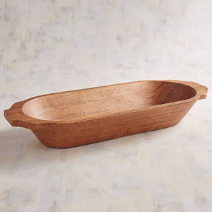 Unique Attractive Olive Wood Dough Bowl Modern Home Design Handpainted <b>Oval</b> Fruit Bowls Serving Dish Centerpiece 100pcs MOQ - Product Image 1