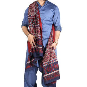 The Latest Modern Long Shawl Jacquard Check Pattern <b>Pashmina</b> Ajrak <b>Scarfs</b> for Men Winter Shawl - Product Image 1