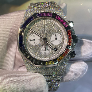 Reloj Automático de Lujo con Cristal de Zafiro, Movimiento Miyota, Diamantes Moissanite Color D VVS, Acero Inoxidable, Logotipo Personalizado, Mecánico Analógico - Product Image 1