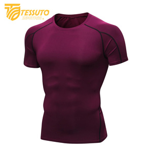 T-shirt de compression léger et respirant à séchage rapide pour hommes, pour la salle de sport, le yoga, le fitness, la course à pied, l'été, à manches courtes - Product Image 1