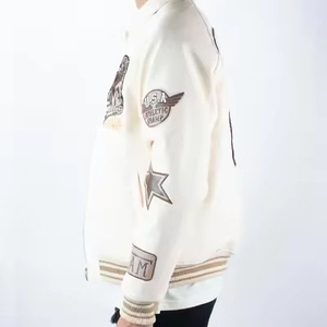 Chaqueta Casual con Capucha para Hombre Tallas Grandes, Estilo Universitario Unisex Inspirado en el Béisbol, Estilo Urbano Holgado de Lana/Algodón - Product Image 2