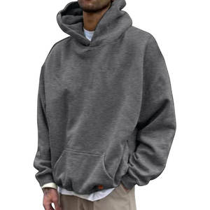 Sudadera con capucha personalizada de gran tamaño con estampado de algodón de lujo sudaderas con capucha desgastadas personalizadas con Jersey Sudadera con capucha de otoño suelta - Product Image 3