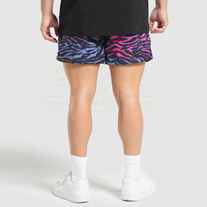 Pantalones cortos de malla con estampado personalizado para hombre, pantalones cortos de malla de poliéster con decoración informal con sublimación de logotipo personalizado de verano - Product Image 3