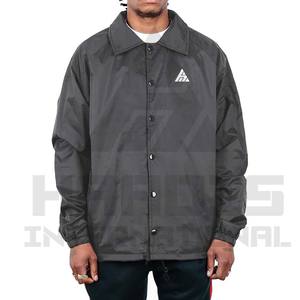 Hot Sale Men's Coaches Jacket Blank Custom Logo Plus Size Men's Coaches Jacket Plain <b>Black</b> <b>Windbreaker</b> Coaches Jacket - Product Image 1