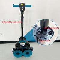 Offres Spéciales épurateur de sol sans fil petit Double disque électrique Mini nettoyage marche derrière l'épurateur de sol pour la maison