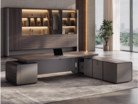 Ensemble bureau et chaise ergonomiques-Mobilier luxueux pour bureau à domicile en panneau de fibres de densité moyenne