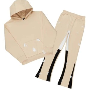 Chándal apilado moderno y cómodo para niños-Sudadera con capucha de moda y pantalones de Jogger para niños y niñas - Product Image 1