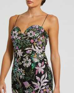 Chérie décolleté sirène parole longueur robe de soirée avec broderie perles soutien-gorge intégré Style Sexy Simple avant solide motif - Product Image 3