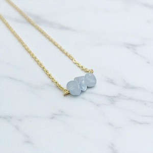 925 argent aigue-marine pierre précieuse puce perle collier à breloques femmes Tumble pierre chaîne collier-fait à la main plaqué or bijoux de mode - Product Image 1