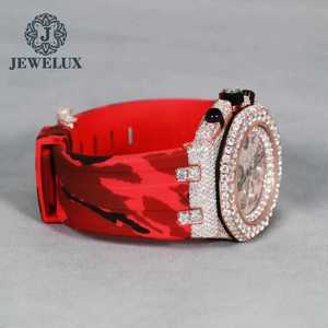 Montre mécanique automatique de luxe pour hommes avec cadran Moissanite Mouvement analogique japonais Design quartz rouge et bracelet en caoutchouc - Product Image 6