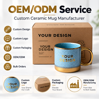 Mug en céramique personnalisé avec poignée dorée, boîte cadeau, OEM ODM, vente en gros, tasse à café haut de gamme, impression de logo, cadeau d'entreprise, fournisseur d'usine