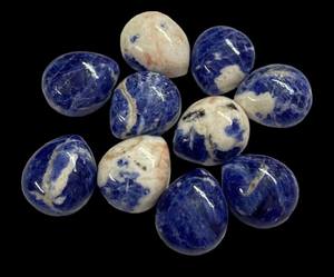 Lote de 30 piezas de piedras preciosas pulidas con forma de pera de cabujón de sodalita Natural de 8x10mm a 15x35mm aprox. - Product Image 2
