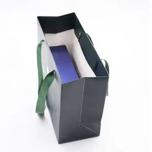 가제트 전자 제품 용 로고가 있는 접이식 맞춤형 종이 가방 최고 품질의 손잡이와 인쇄 및 디자인을 개인화