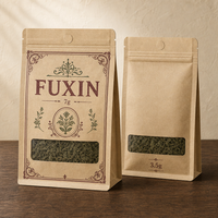 Sachet d'emballage compostable de luxe en papier kraft avec fenêtre, 3,5g 7g, pochette stand-up, avec logo personnalisé, fermeture magnétique, pelliculage pour aliments