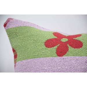 Multicolor 28x28 Inch Wool Kantha Pillow Luxury Floral <b>Vintage</b> Poppy Pattern Cushion Woven Technique <b>Bedding</b> for Sofa Use - Product Image 2