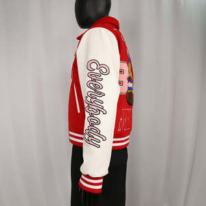 Vestes d'hiver pour hommes en laine, style cool tendance, patchs, streetwear personnalisé, broderie chenille, veste universitaire - Product Image 5