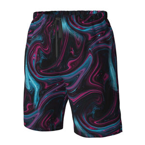 Pantalones Cortos Casuales de Verano para Hombre, Transpirables, de Secado Rápido, Negros, Sublimados, con Cintura Elástica y Cordón, para Playa - Product Image 5