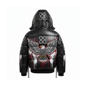 Veste polaire pour hommes de qualité supérieure Tissu en nylon brillant Vêtements d'extérieur pour l'hiver Broderie logo personnalisé Conception de transfert de chaleur Veste polaire pour homme - Product Image 2