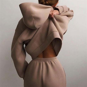 Femmes polaire surdimensionné sweats à capuche hors de l'épaule manches personnalisé coton pull à capuche en gros premium sweat à capuche femmes fine - Product Image 4