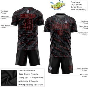 Uniforme de fútbol profesional de poliéster 100% para niños Nuevo estilo Calidad Premium Color sólido Último diseño a la venta - Product Image 3