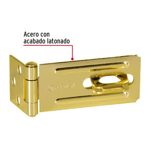 6 Moraillons pour cadenas en acier plaqué laiton 3-1/4 ", HERMEX - Product Image 3