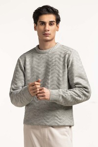 Suéter de Punto Jacquard de Mohair para Hombre con Logotipo Personalizado OEM/ODM, Secado Rápido, Anti-Pilling, Anti-Arrugas, Cuello Redondo, Manga Larga, para Invierno - Product Image 4