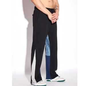 Vêtements de sport d'hiver tendance pour hommes Pantalon de survêtement évasé en coton épais avec survêtement empilé taille haute en toile éponge - Product Image 1
