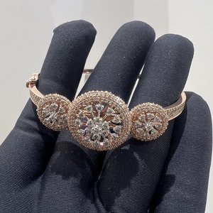 Pulsera de lujo para mujer, 14K, 18K, oro blanco amarillo, corte brillante, diamantes naturales, certificado por terceros, elegante, fino - Product Image 1