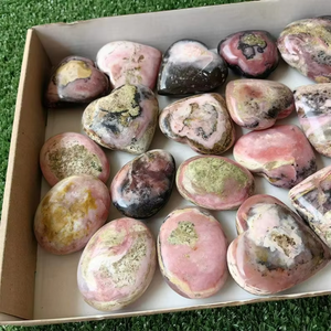 Concha de Caracol Rosa Natural, Ópalo Rosa Peruano, Cabujón de Corazón, Concha de Caracol Rosa Pulida, Piedras Preciosas Sueltas, Lotes de Piedras Preciosas - Product Image 3