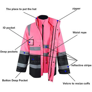 Ropa de trabajo de seguridad para hombres Chaqueta reflectante de seguridad de alta visibilidad Logotipo personalizado Ropa de trabajo al aire libre Chaquetas a prueba de viento de concha suave - Product Image 5