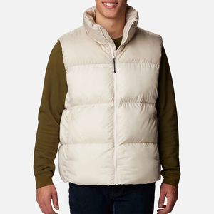Gilet matelassé pour homme en polyester/nylon, col montant, fermeture éclair, respirant, imperméable, coupe-vent d'hiver, vêtement d'extérieur décontracté - Product Image 1