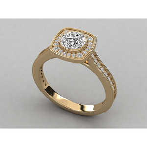Bague solitaire en or 14 carats avec diamant rond brillant pour femme - Product Image 2