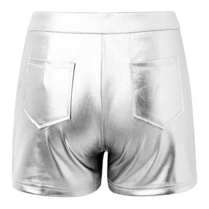 Shorts noirs en cuir véritable de haute qualité pour femmes, design unique, respirants, coupe-vent, imperméables, taille haute, avec revêtement PU - Product Image 2