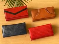 Dompet panjang kulit sapi asli pemblokir Rfid desain mewah kustom dompet wanita kulit asli tekstur penuh
