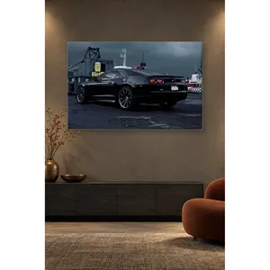 Impression sur toile Fida Black Camaro in Stormy Harbor - Product Image 5