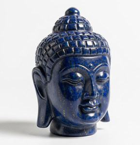 Estatua de cabeza de Buda indio hecho a mano tallada lapislázuli piedra preciosa grabado religioso artesanía piedra Natural semipreciosa - Product Image 3