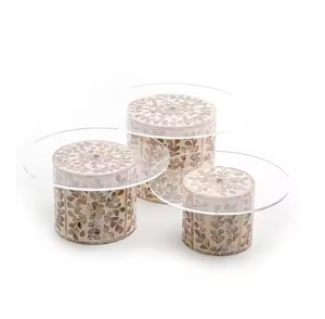 Piédestal élégant moderne nacre gâteau se dresse à prix économique fait à la main moderne luxe gâteau décor support haut tendance - Product Image 4