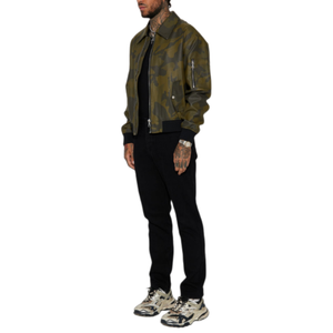 แจ็คเก็ตหนัง PU แบบสั่งทำพร้อมโลโก้สำหรับผู้ชาย-คอตั้ง โลโก้ด้านหน้า กันน้ำ ทรงเข้ารูป สำหรับฤดูหนาว สไตล์มอเตอร์ไซค์ - Product Image 3