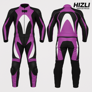 Combinaisons en cuir imperméables unisexes, 1-2 pièces, vêtements de course pour motos avec équipement automobile, doublure amovible, respirante et personnalisable, vente en gros - Product Image 4