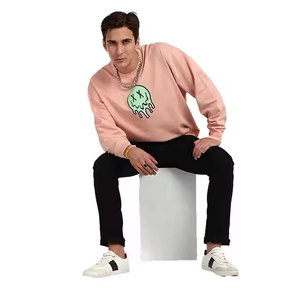 Sudadera de Felpa Gruesa de Primera Calidad, Corte Holgado, Cuello Redondo, Bordada, Estilo Urbano, Nueva Moda - Product Image 5