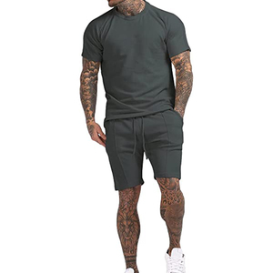 2023 verano moda logotipo personalizado 100% algodón hombres conjuntos cortos camisa bordada de secado rápido pantalones cortos trajes de 2 piezas - Product Image 4