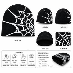 Fashion <b>Knit</b> Beanie with Cross <b>Pattern</b> Unisex Soft Jacquard Cap Trendy Hip Hop Streetwear Cool Outdoor Sports Winter Warm - Product Image 5