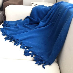 Manta personalizada al por mayor para sofá cama, mantas gruesas y cálidas 100% de algodón turco, manta de viaje de lujo para decoración del hogar - Product Image 1