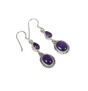 925 solide en argent Sterling filles boucles d'oreilles bijoux en argent boucles d'oreilles pour femmes balancent boucles d'oreilles haute qualité améthyste pierre précieuse - Product Image 1