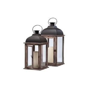 Eco-Friendly Handcrafted <b>Wooden</b> <b>Lantern</b> Best Quality Natural Wood with Metal Top and Rope Handle for Home Christmas Decoration - Product Image 6