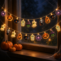 Guirlandes lumineuses d'Halloween 20 LED, lumières féériques d'automne, décorations à piles en option, guirlandes lumineuses mignonnes en forme de crâne pour la maison, la cour et le patio